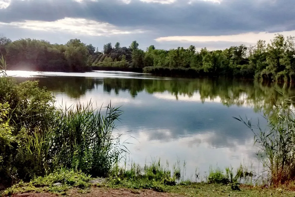 The lake and footpaths in Centennial Park, Dollard-des-Ormeaux