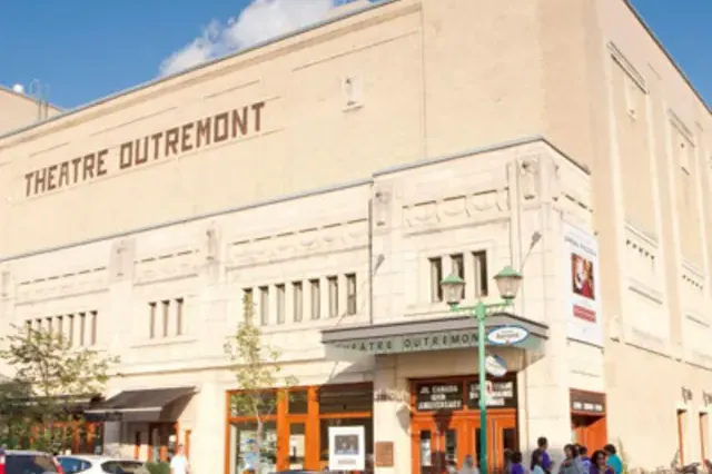 The Art Deco facade of the Théâtre Outremont on Bernard Avenue